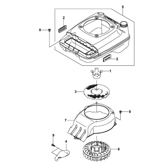 Picture of F - Copertura/girante ventilatore FJ180V-AM58